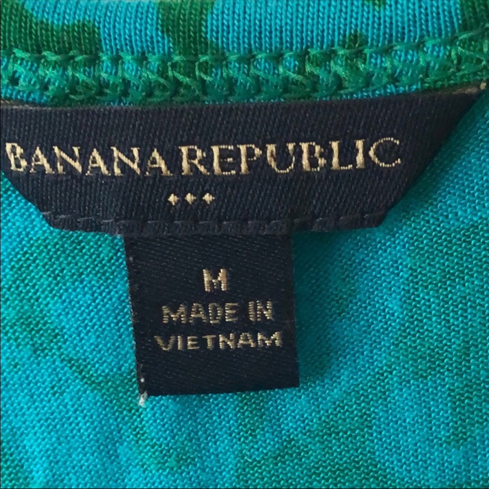 Banana Republic Green Print Dress w/Belt - Med - Picture 3 of 6